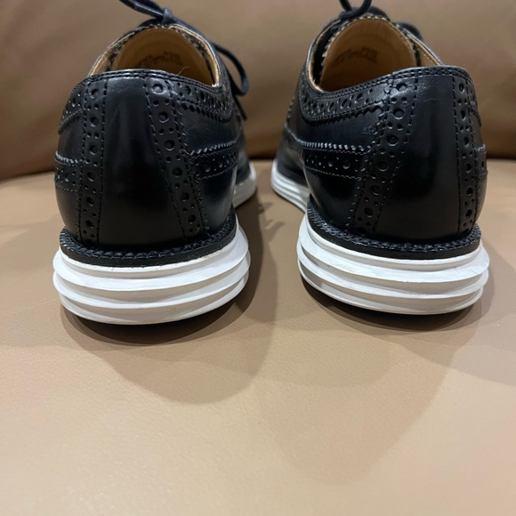 Cole Haan Black Leather Wingtip Oxfords - Picture 6 of 9